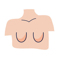 breast woman body doodle style icon vector illustration design