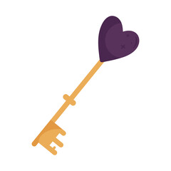 heart key esoteric isolated icon vector illustration design