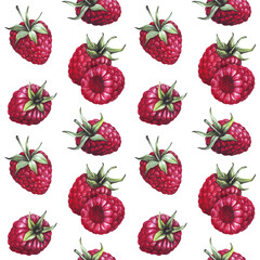 watercolor raspberries red