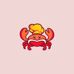 crab illustration for Seafood logo design