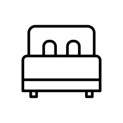 bed icon line style vector for your web design