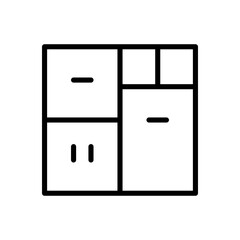 cabinet icon line style vector for your web design
