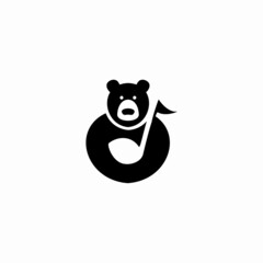 bear with music logo illustration
