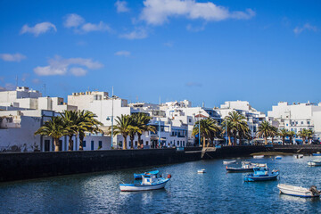 Nice view of Charco de San Ginés in Arrecife, Lanzarote, on a beautiful sunny day