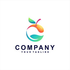 fruit color gradient logo design