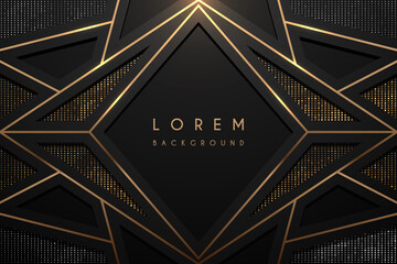 Abstract black and gold geometric background