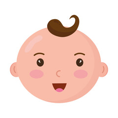 cute baby head character icon vector illustration design