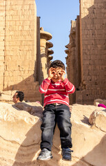 the Karnak temple of Luxor, Egypt. this was the largest temple complex of Amun-Ra god in ancient...