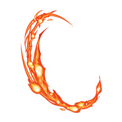 火属性のエフェクト風_炎の斬撃_イラスト素材