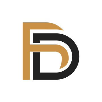 Initial fd letter logo vector template design. Linked letter df logo design. Simple fd vector template.