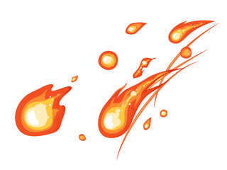 火属性のエフェクト風_降り注ぐ火の粉_炎のイラスト素材