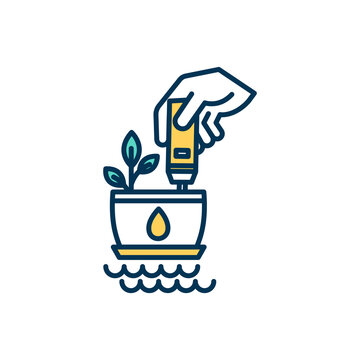 hand testing plant pot water clip art preview