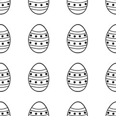 Seamless pattern made from hand drawn Easter eggs illustration. Isolated on white background.