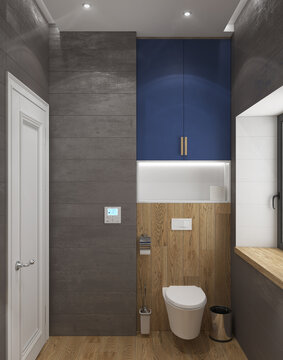 Contemporary bathroom design ideas, 3D render
