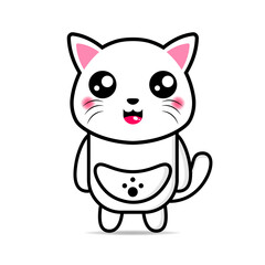 cute cat illustration design  maskot kawaii
