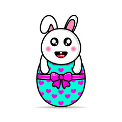cute bunny easter egg vector design