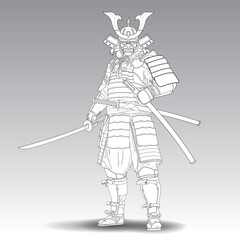 Japanese Samurai., tattoo design concept.