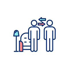 Hospitality exchange RGB color icon. Home stay feature. Staying in local house and apartment. Accommodation sharing. Hospitality services. Homestay. Sharing economy. Isolated vector illustration