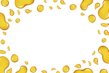 Abstract background with drops of liquid on the surface. Background with drops of honey on a white background.