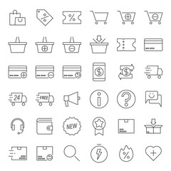 Outline E-commerce Icons