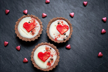 heart wedding valentines day tartlets love cake sweet baked heart shape dessert 