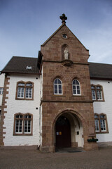 Fototapeta na wymiar The exterior view of the Maria Wald monastery in Heimbach in the Eifel