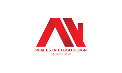 company sign red color estate logo design.