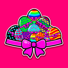 vector happy easter design with ribbon