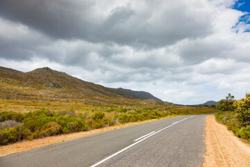 scenic view of mountains and fynbos in coastal Cape Town
