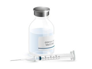 Covid 19 vaccine flake illustration - realistic design banner