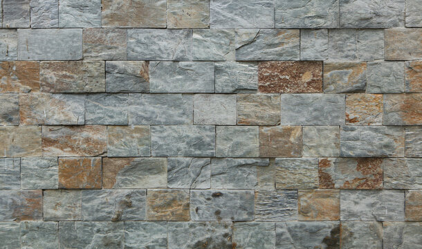 Stone facade tiles.