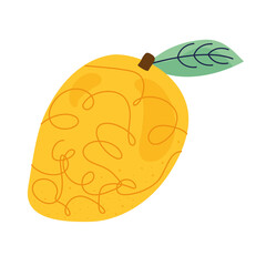 mango fresh fruit doodle style icon vector illustration design