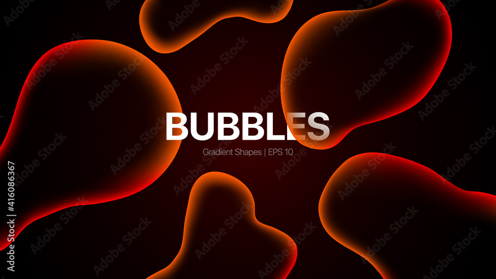 Wall mural Liquid Abstract Background with Gradient soap Bubbles. Vector illustration