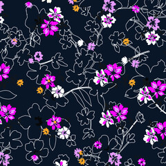 Obraz premium Watercolor Flower background.&nbsp;&nbsp;Liberty style. fabric, covers, manufacturing, wallpapers, print, gift wrap.