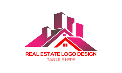 Fototapeta premium estate logo design house illustration.