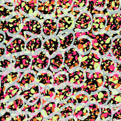 Fototapeta premium Abstract animal skin leopard seamless pattern design. Jaguar, leopard, cheetah, panther fur. Seamless camouflage background for fabric, textile, design, cover, wrapping.