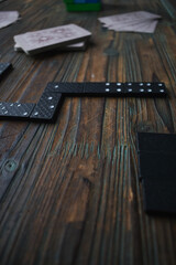 Various old and colorful board games.