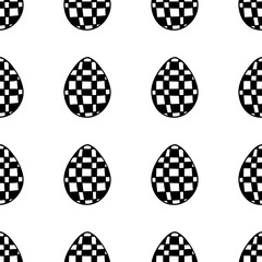 Seamless pattern made from hand drawn Easter eggs illustration. Isolated on white background.