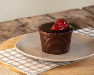 chocolate cake with strawberries