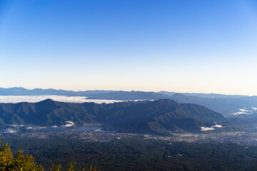 Naklejka na ściany i meble 河口湖_富士山からの景色