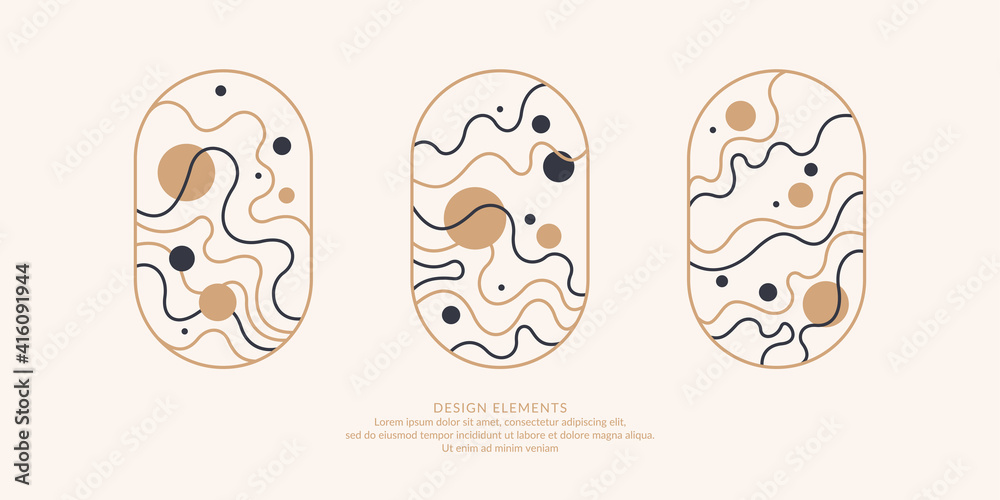 Poster a set of modern backgrounds with abstract elements and dynamic shapes. vector illustration.