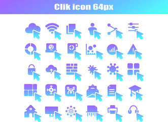 Gradient style click Media Icon and editable