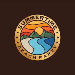 Summer Beach Logo Vector Illustration