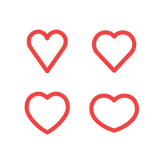 Hearts vector icon collection. Valentine's day romance symbols.