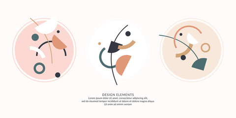 Abstract elements in retro style, a template for your design.