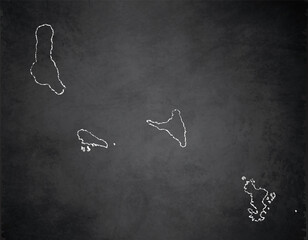 Comoro Islands map, design card blackboard chalkboard blank