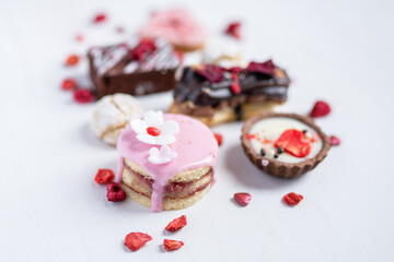 romantic spring mothers day valentines day wedding cake tartlet heart shaped selection 