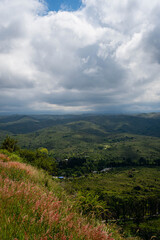 landscape with mountains and clouds