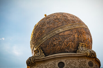 CHERNIVTSI, UKRAINE - JUNE 16, 2017: Zodiac signs sphere Chernivtsi, Ukraine