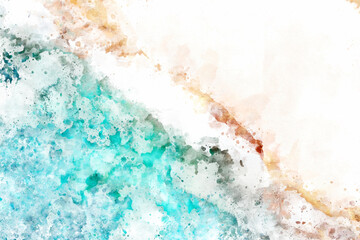 Summer beach. Abstract watercolor background.. Modern art. Contemporary art.